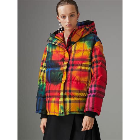 burberry vintage check puffer jacket|Burberry puffer jacket for women.